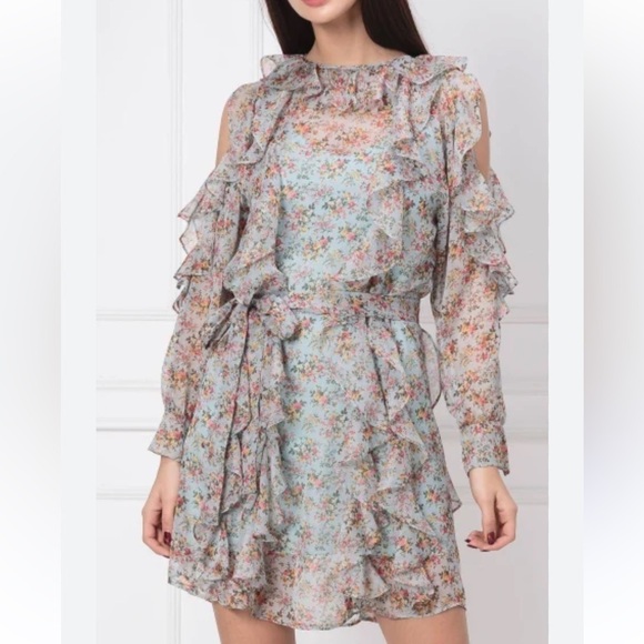 Twin-Set Dresses & Skirts - TWINSET Milano Georgette Floral Dress  Flounces Mini  ruffles